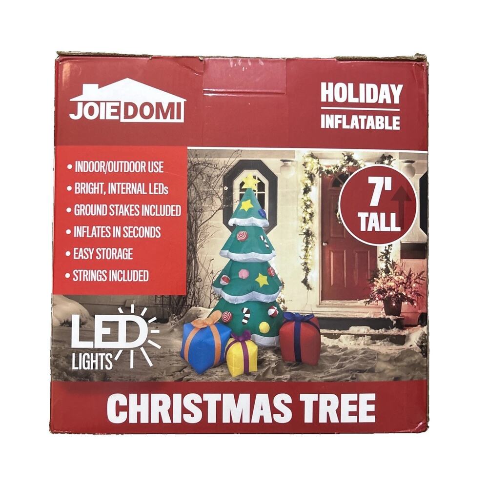 JoieDomi 7ft LED Inflatable Christmas Tree W/ 3 Gift Boxes Outdoor Holiday Decor